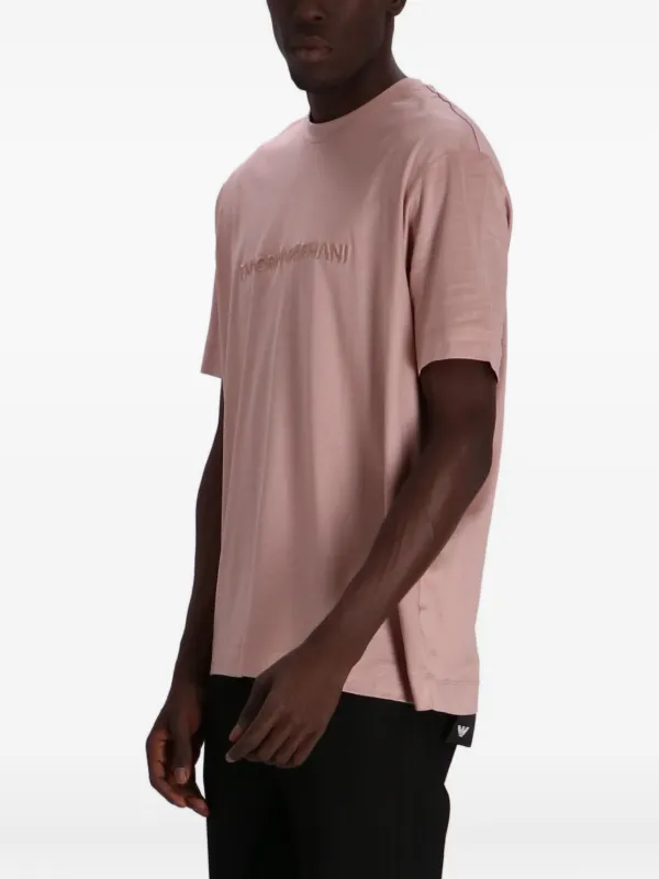 【関税込み】EMPORIO ARMANI コットンブレンド Tシャツ Emporio Armani コットンブレンド Tシャツ | ピンク | FARFETCH JP