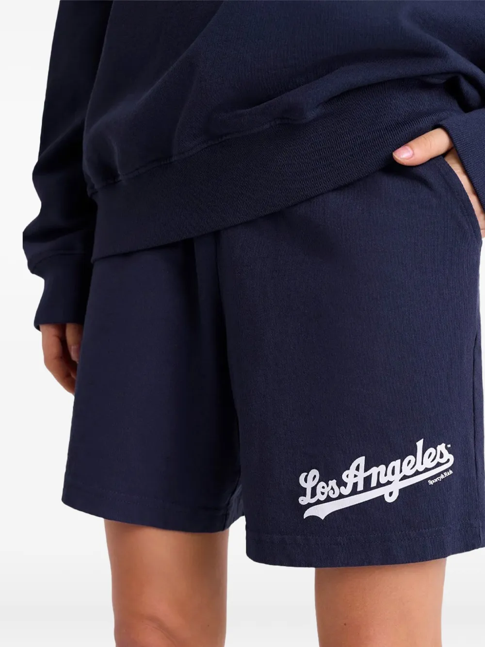 Sporty & Rich Los Angeles shorts Blauw