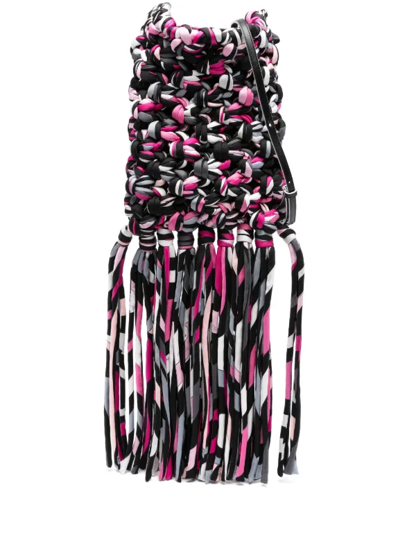 Pucci Knitted Cross Body Bag in Black