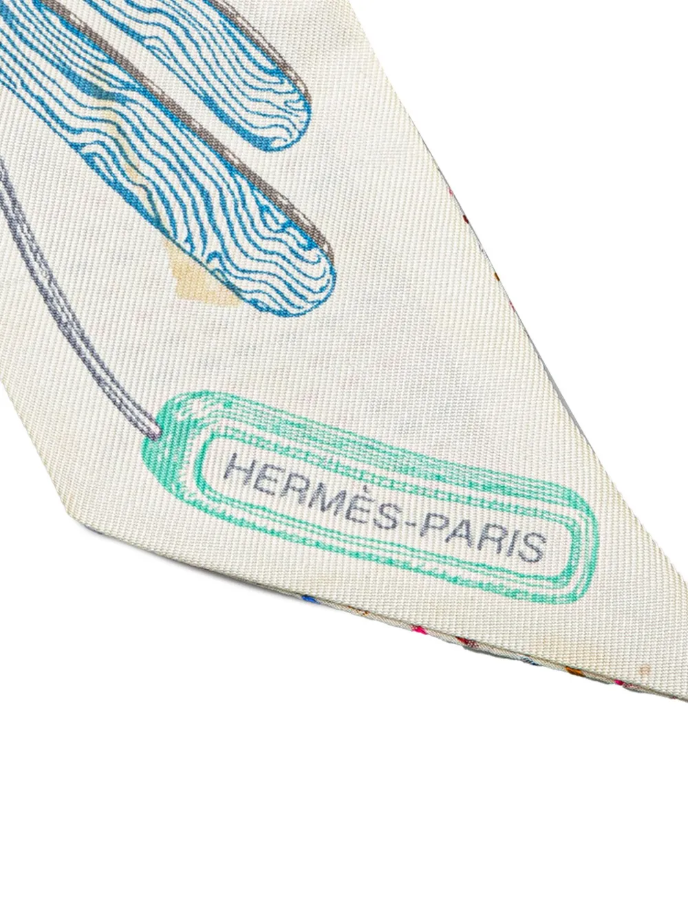 Hermès Pre-Owned mascada Twilly Chevaloscope Neon de seda bordada 2020-2020 | Image 2