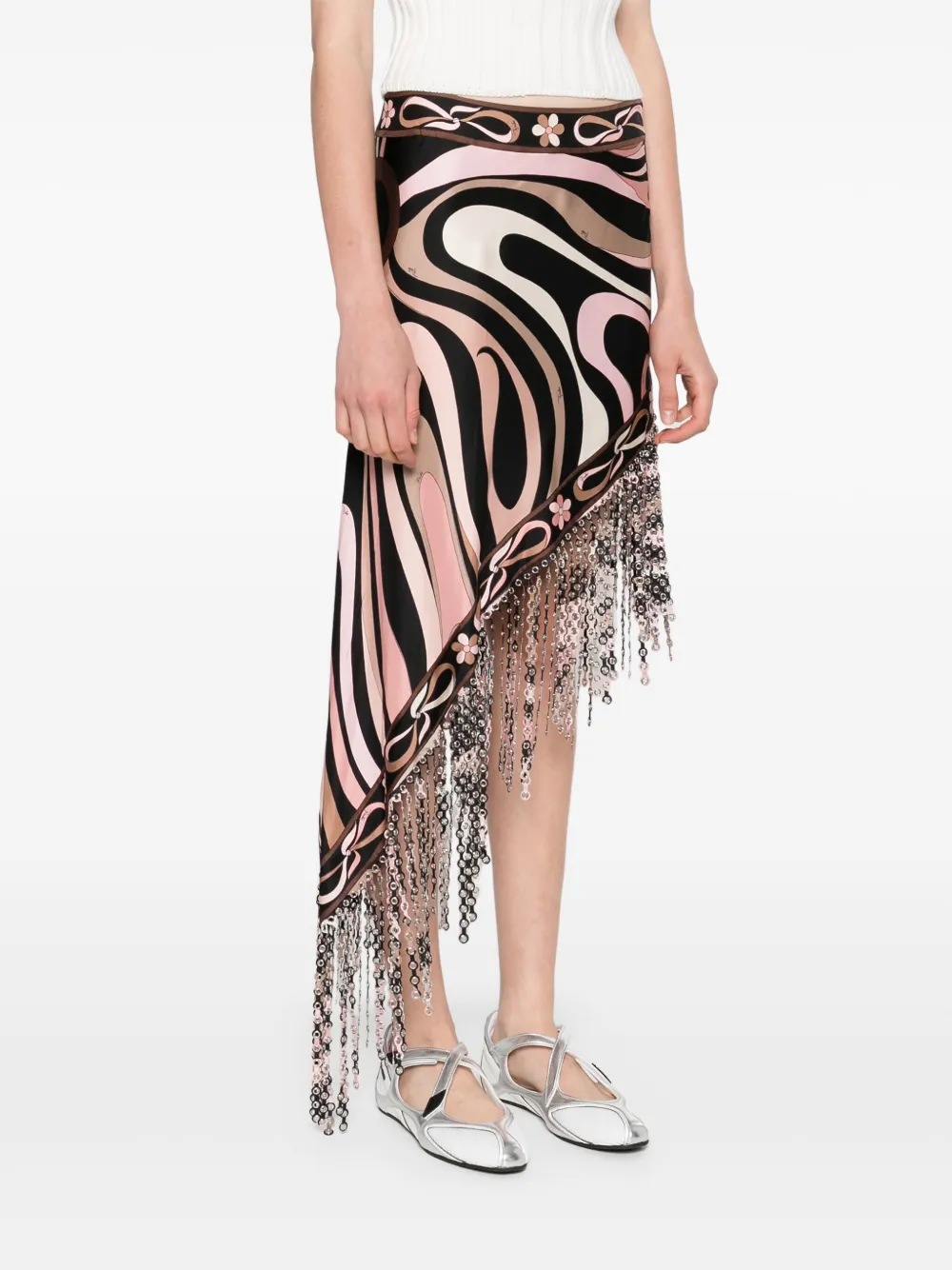 Pucci Sequin-fringed Skirt In Multi