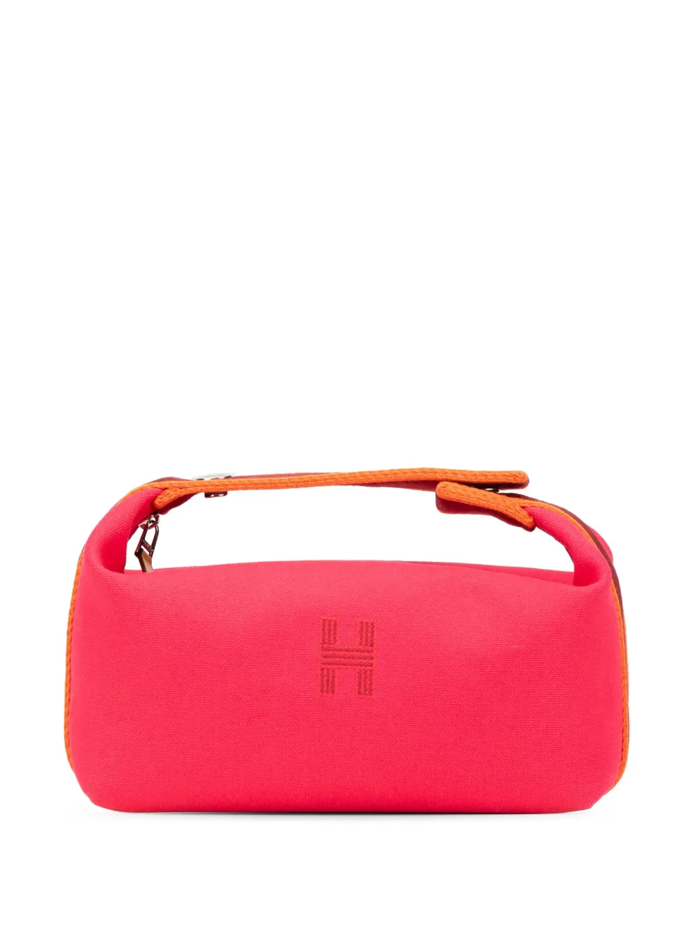 Hermès Pre-Owned 2020-2024 スモール トワル ブリッド ア ブラック バニティバッグ - ピンク Hermès Pre-Owned 2020-2024 スモール トワル ブリッド ア ブラック バニティバッグ - ピンク