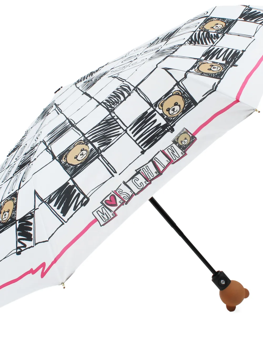 Moschino Checkerboard-print Umbrella In White