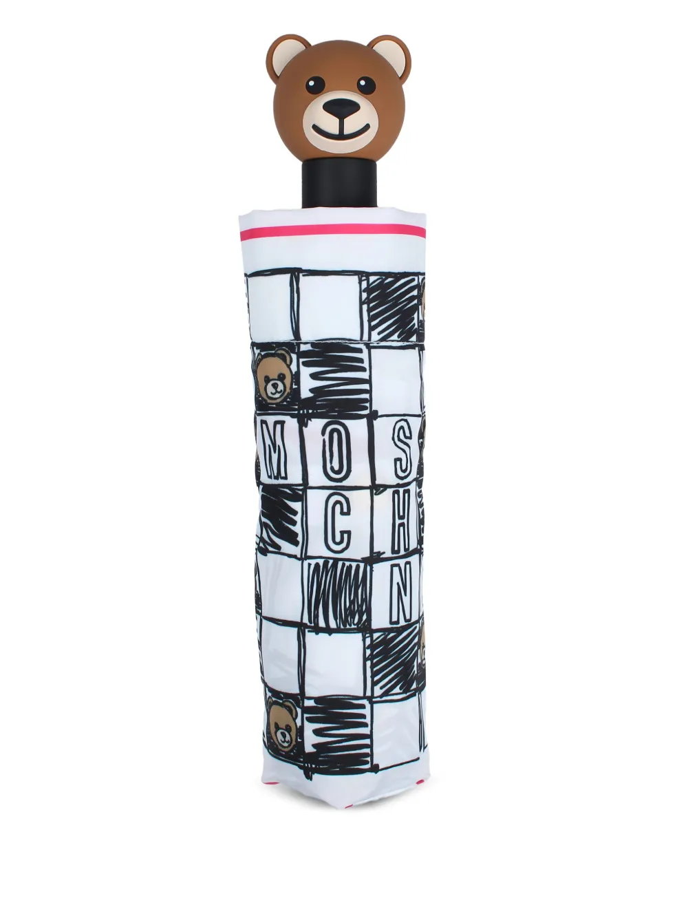 Moschino Geruite paraplu Wit