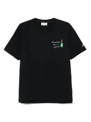 Tシャツ・カットソー MC2 SAINT BARTH Men T-shirt Black PORTOFINO 02372H Classic fit cotton jersey t-shirt Portofino with Gin or Gym