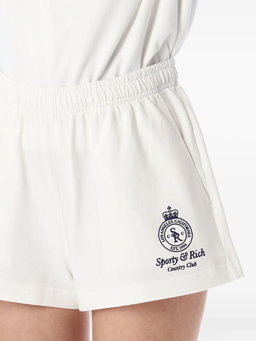 Sporty & Rich Shorts met logoprint Wit