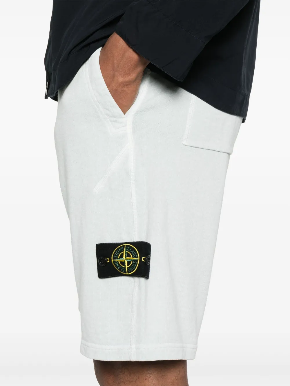 Stone Island Katoenen trainingsshorts Blauw