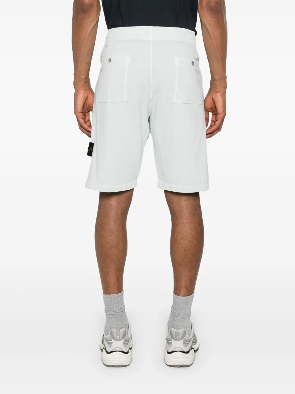Stone Island Katoenen trainingsshorts Blauw