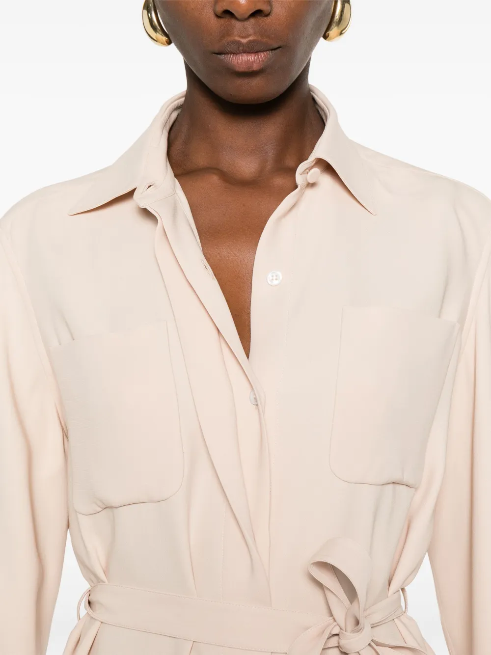 Brioni Jurk met ceintuur Beige