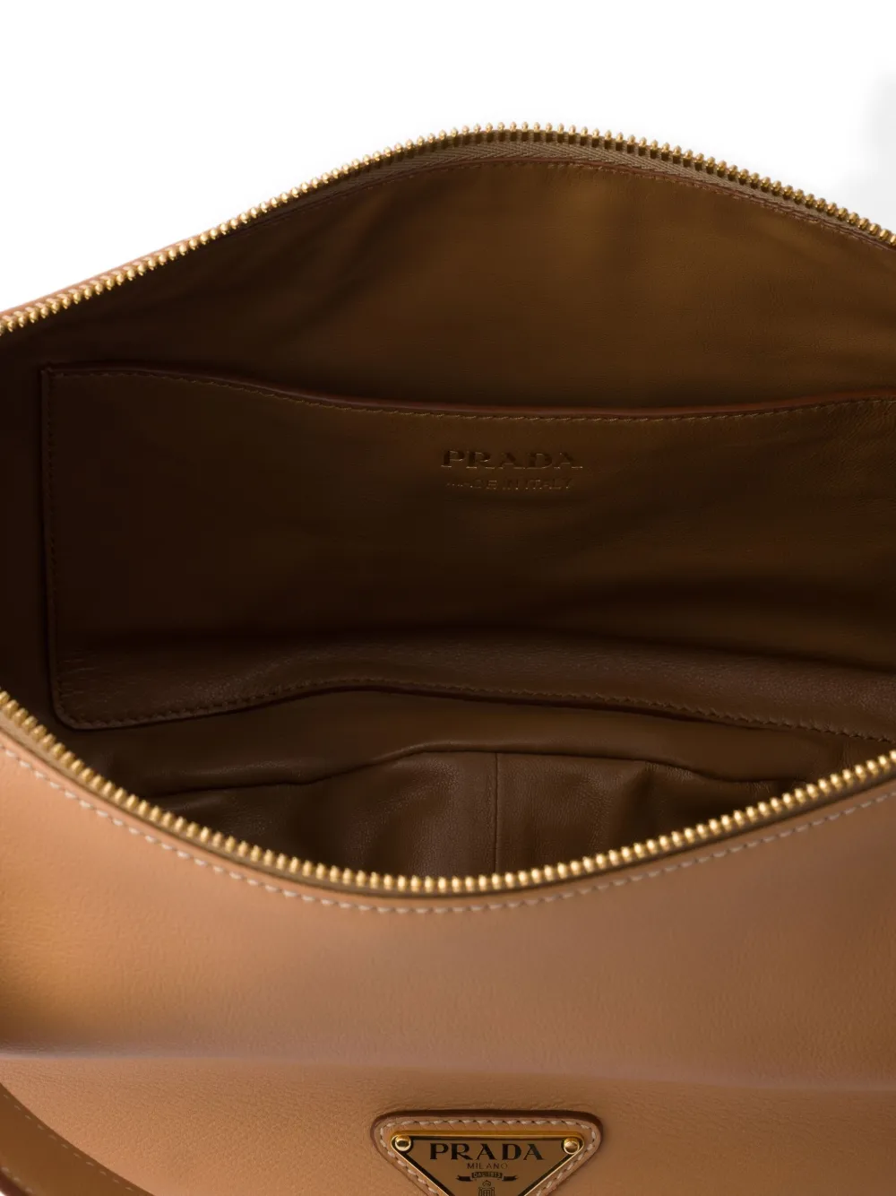 Prada Grote Demi Lune schoudertas Bruin