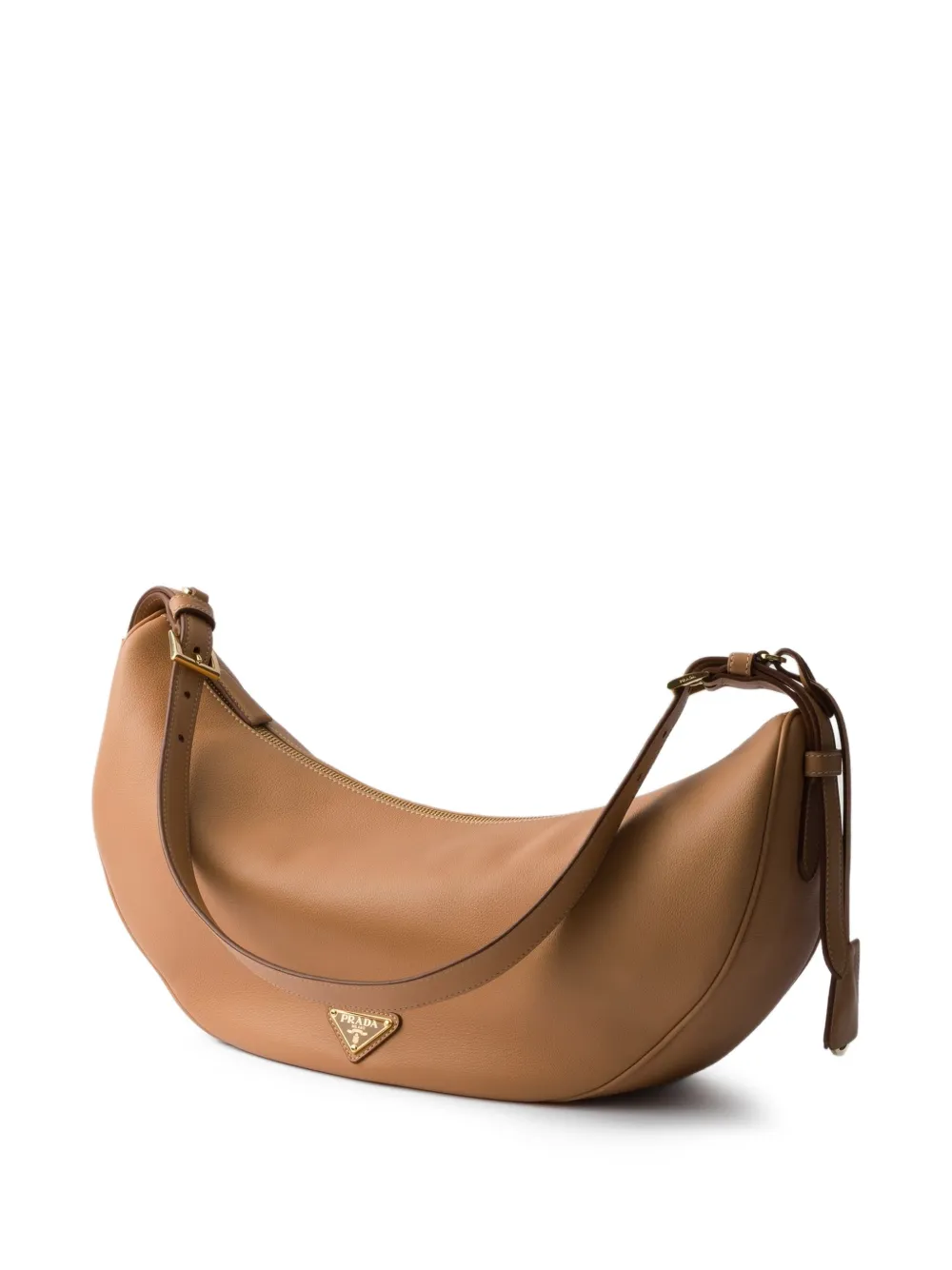 Prada Grote Demi Lune schoudertas Bruin
