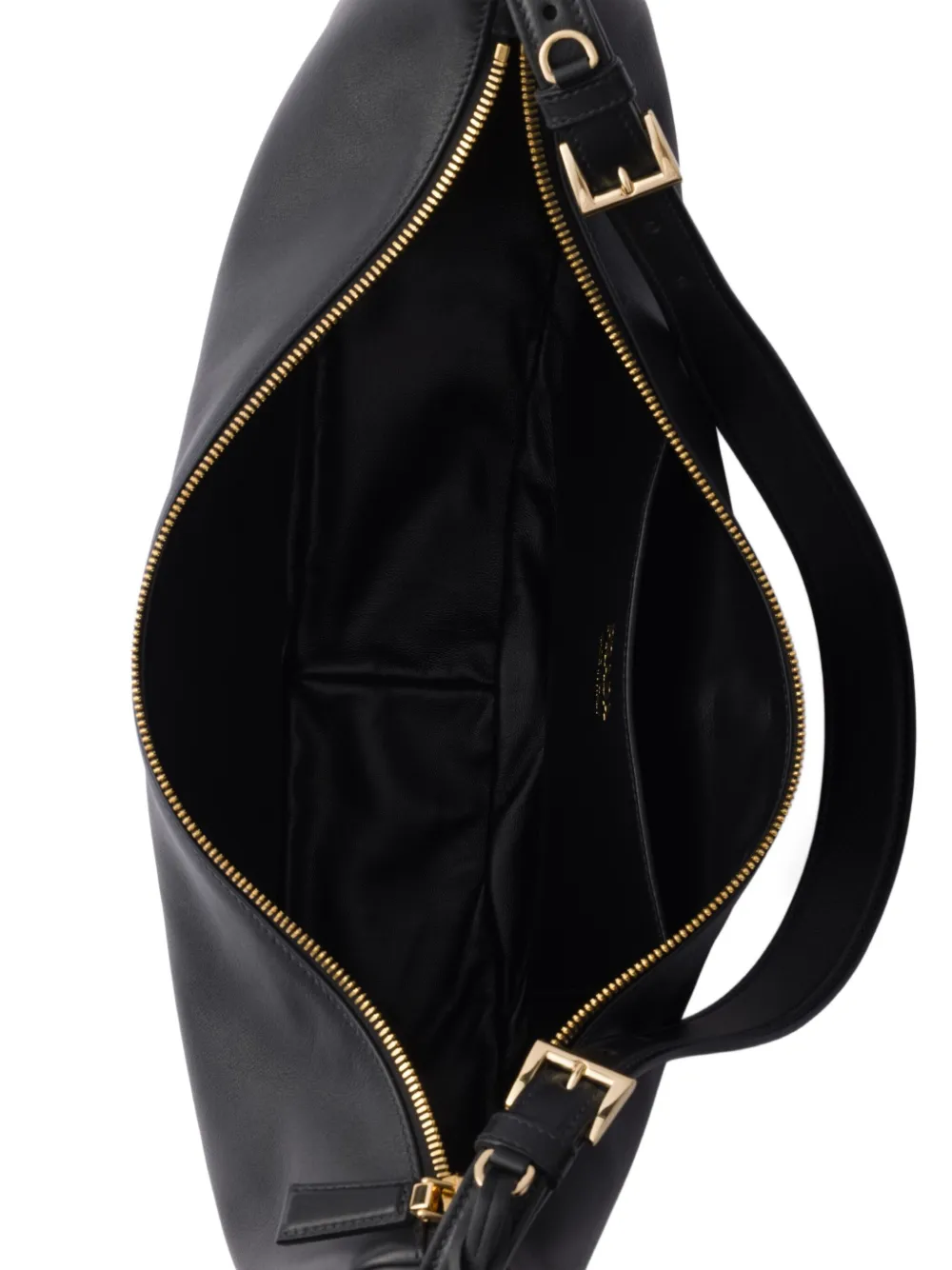 Prada Grote Demi Lune schoudertas Zwart