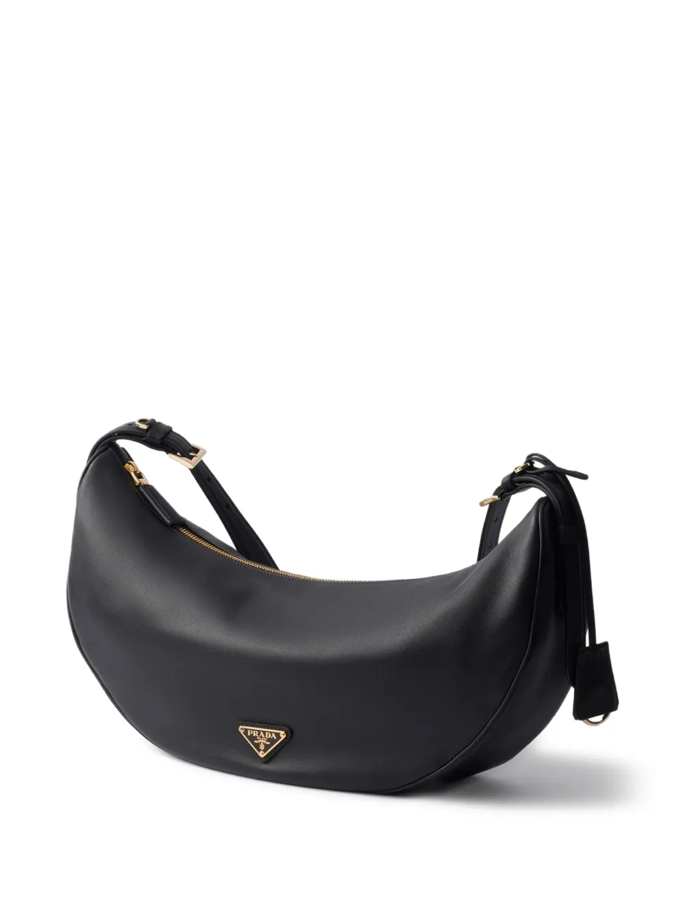 Prada Grote Demi Lune schoudertas Zwart