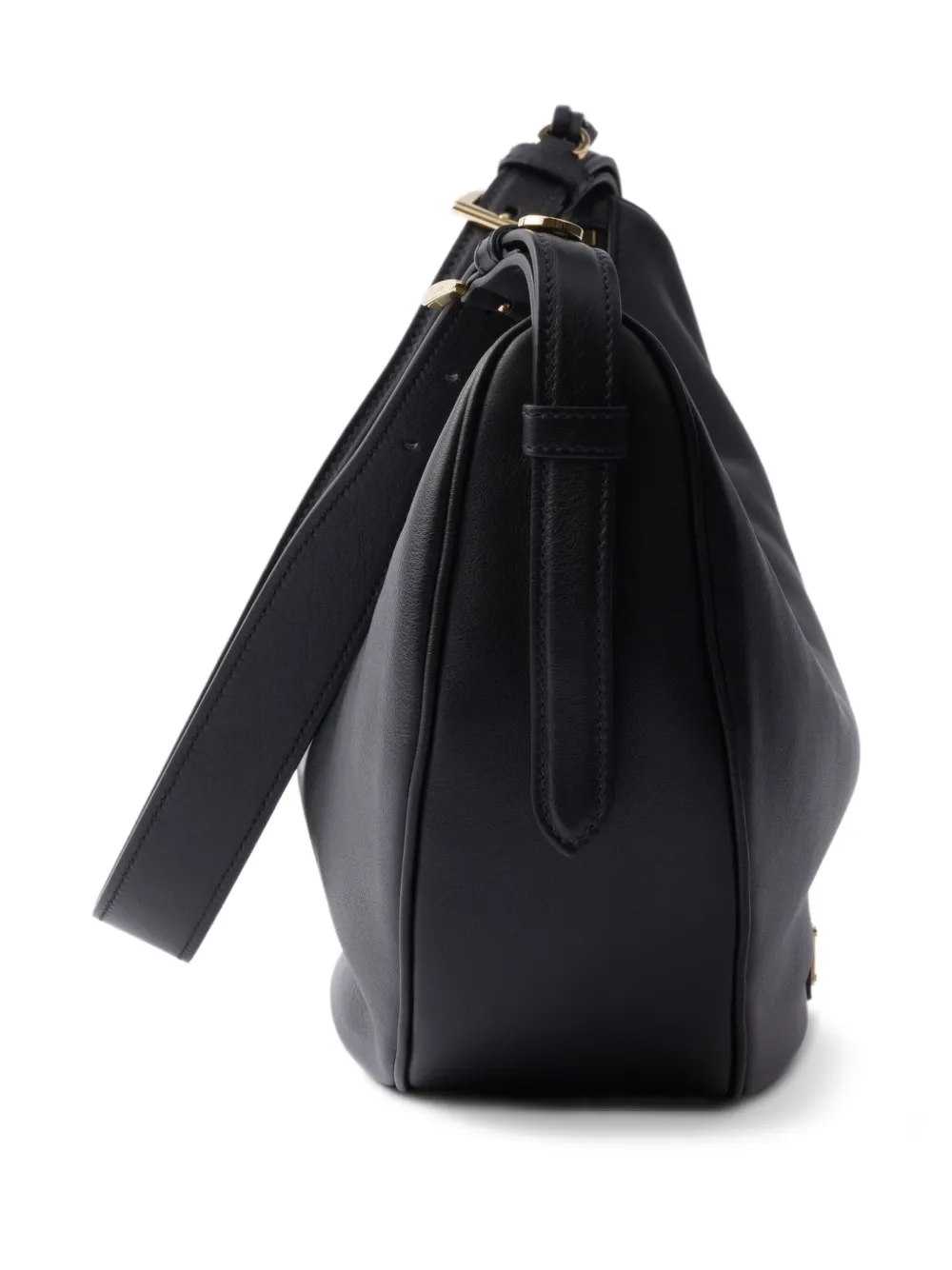 Prada Grote Demi Lune schoudertas Zwart