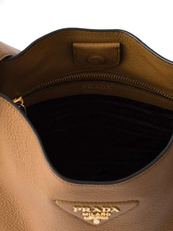 Prada Medium Leather Shoulder Bag | Brown | FARFETCH