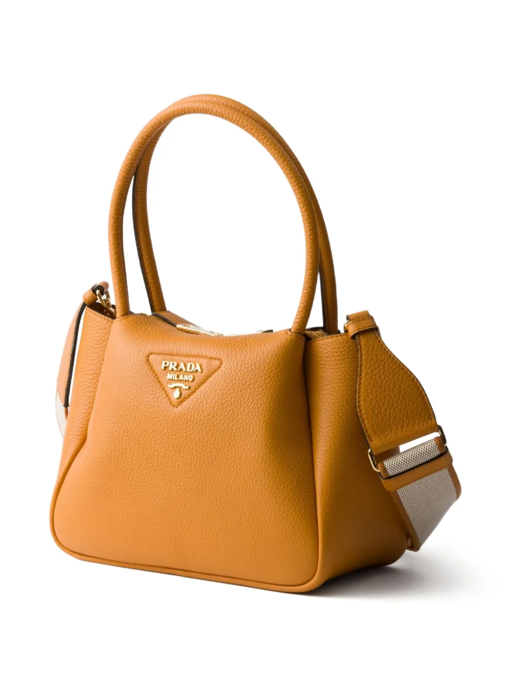 Prada Leren shopper Oranje