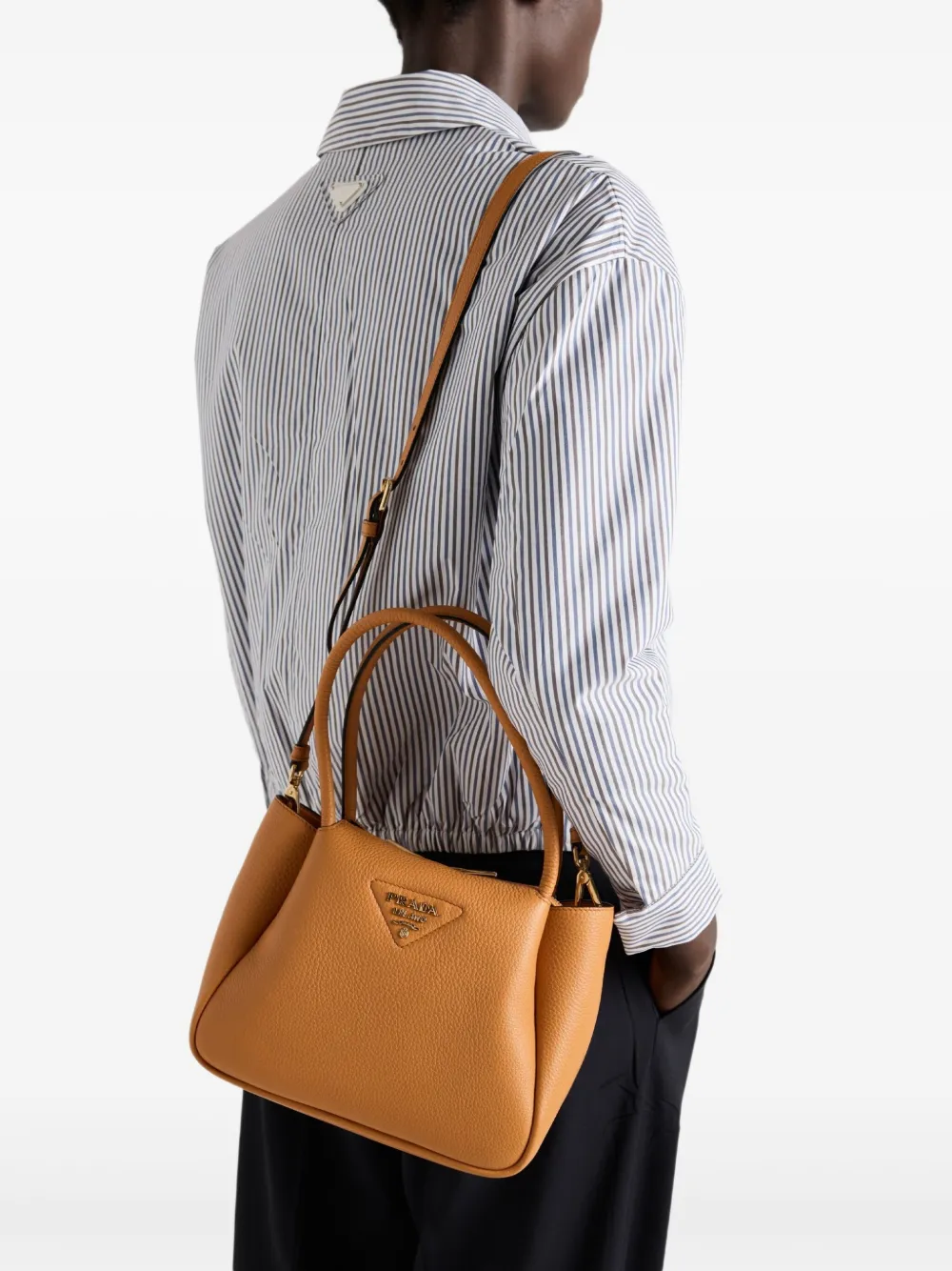 Prada Leren shopper Oranje