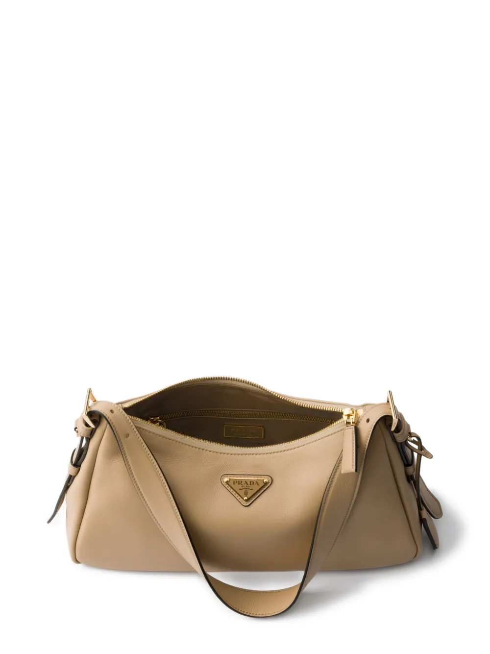 Prada Medium Aimee Zip Leather Shoulder Bag