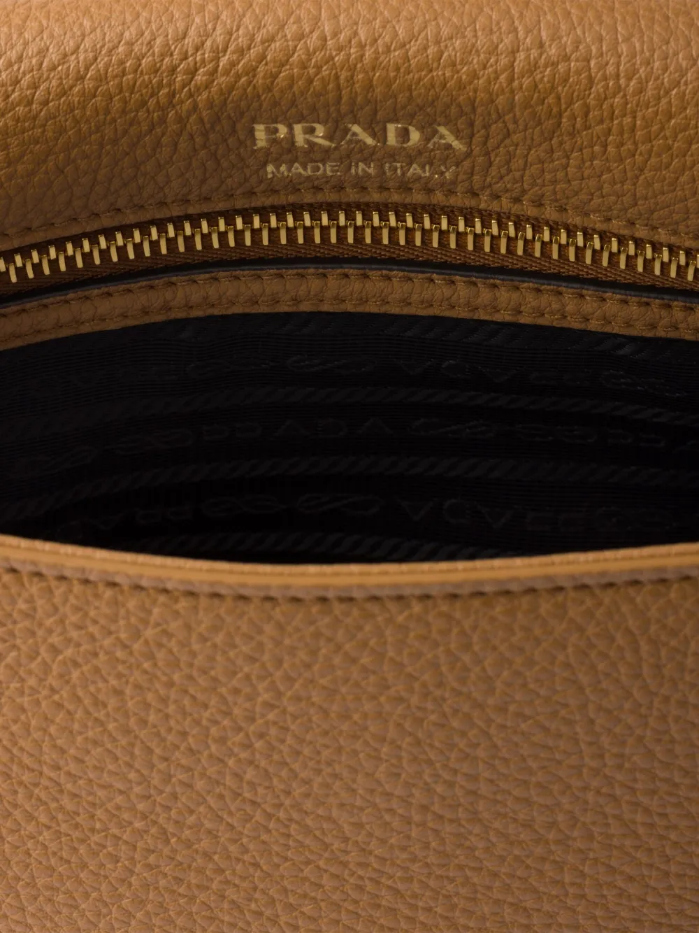 Prada Daino Flap Soft Leather Crossbody Bag In Brown
