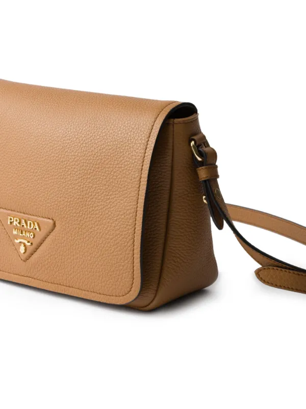 Prada レザーショルダーバッグ | ブラウン | FARFETCH JP