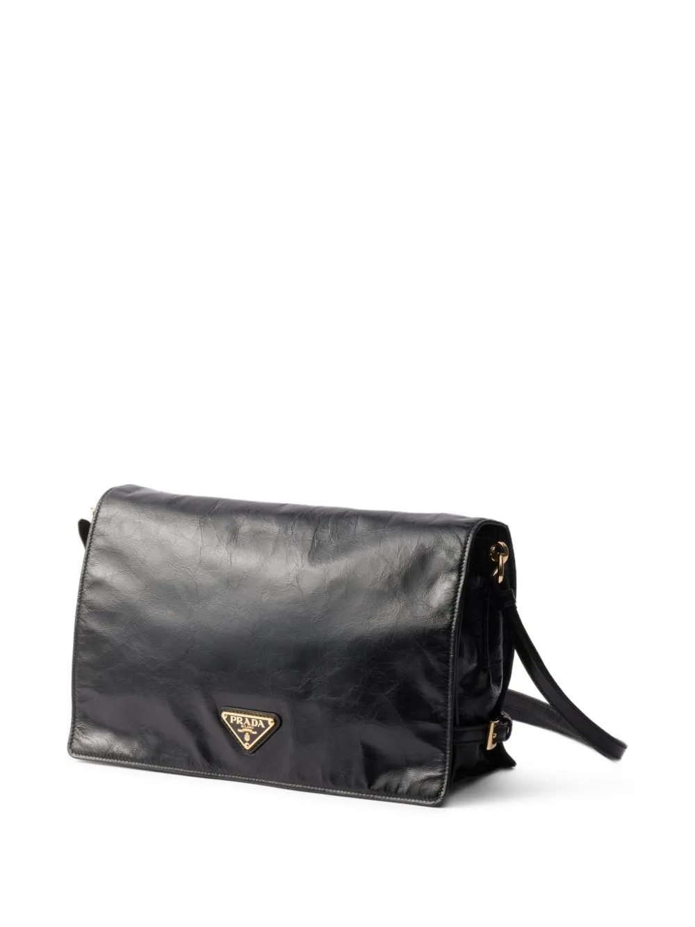 Prada Leren schoudertas Zwart