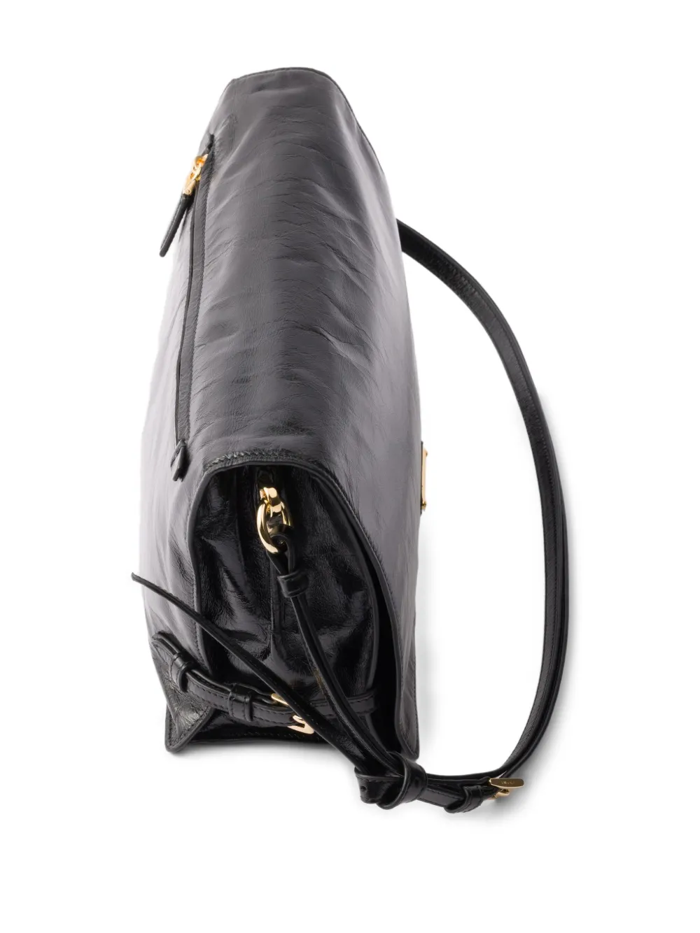 Prada Leren schoudertas Zwart