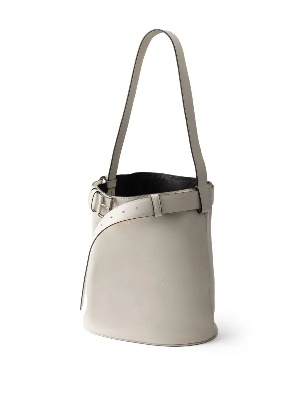 Prada Bucket-tas met gesp Wit