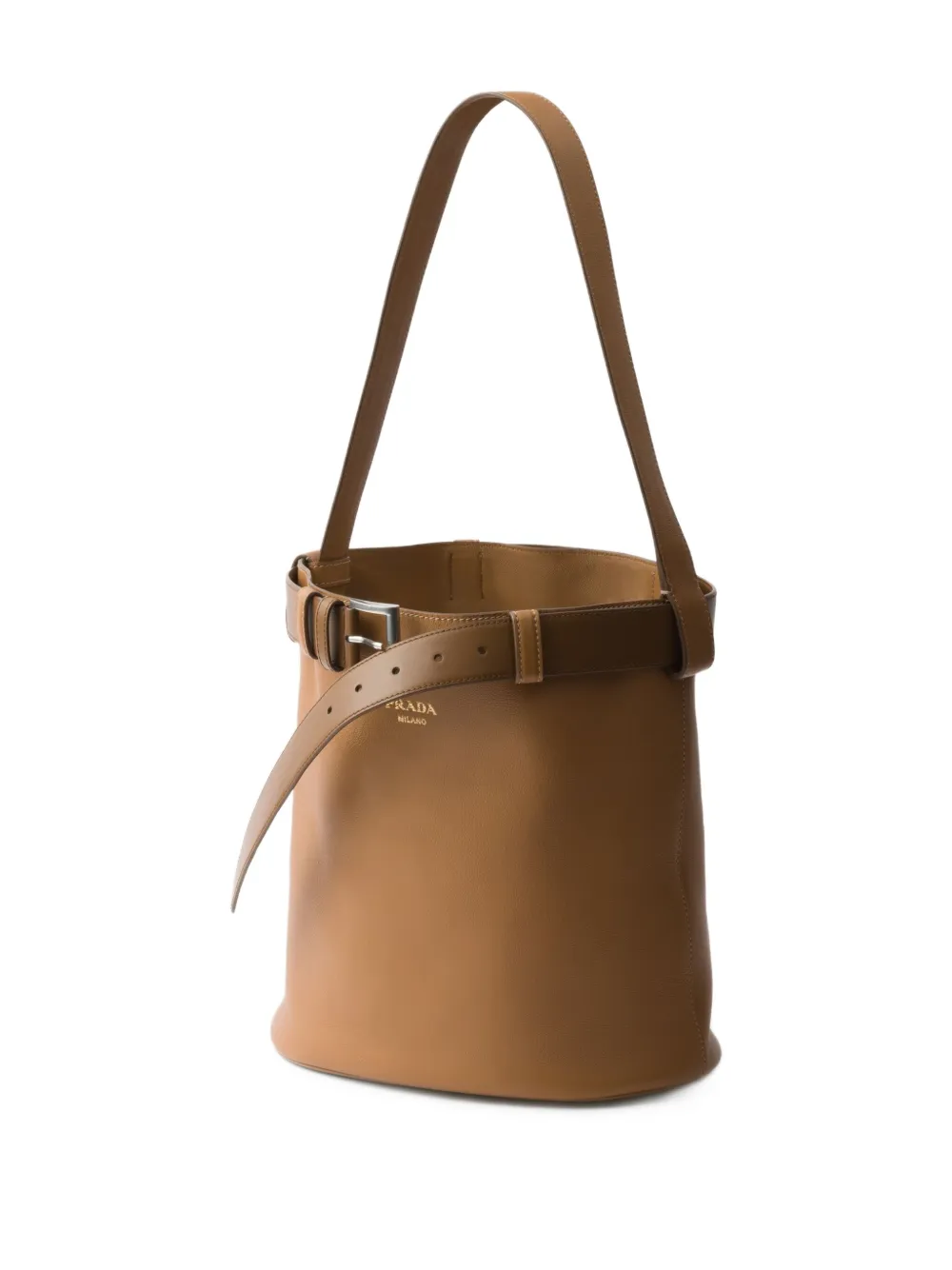 Prada Bucket-tas met gesp Bruin