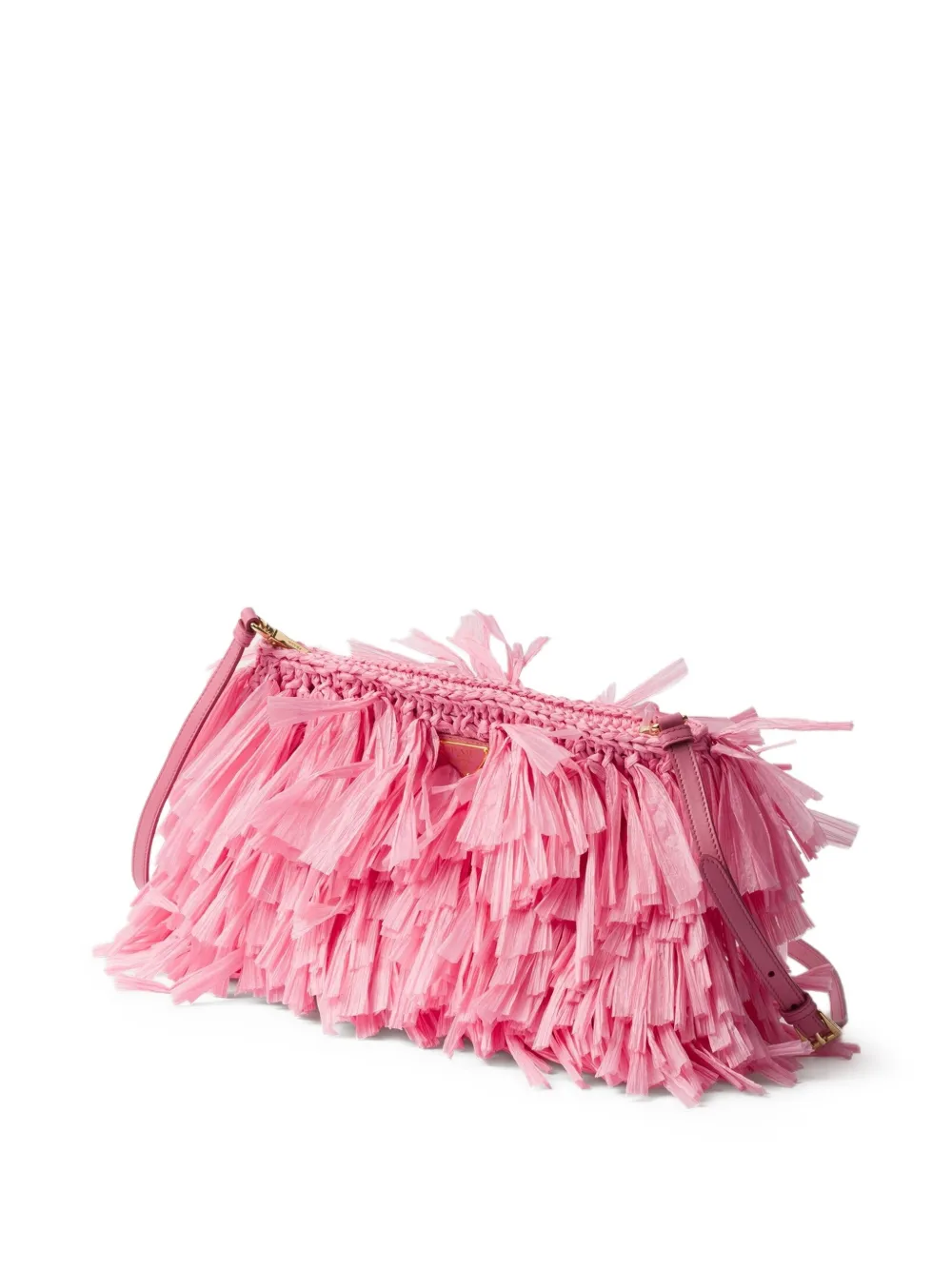 Prada Medium clutch met franje Roze
