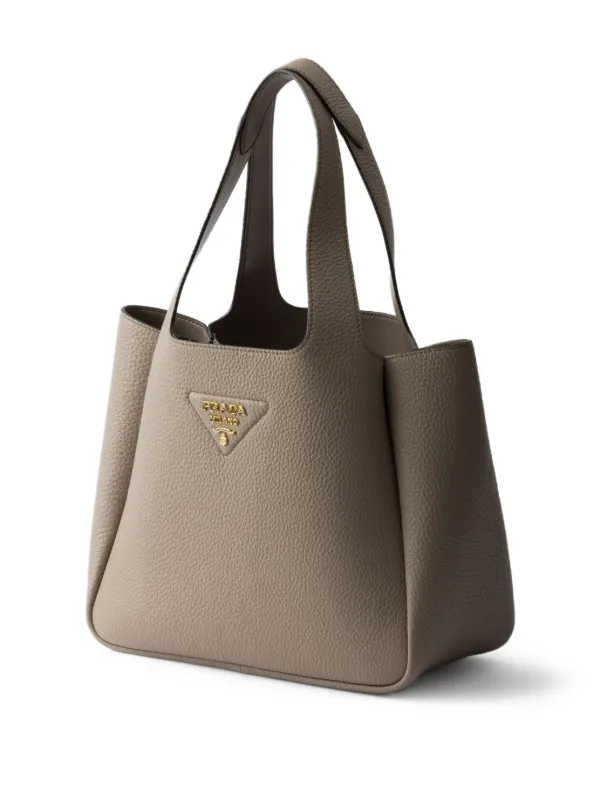 Prada Small Leather Tote Bag Brown FARFETCH VN
