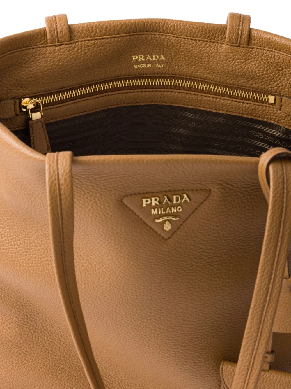 Prada Leren shopper Bruin