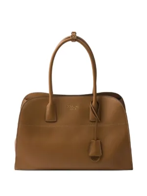 PRADA ブラウンレザー ハンドバッグ Prada レザーハンドバッグ | ブラウン | FARFETCH JP