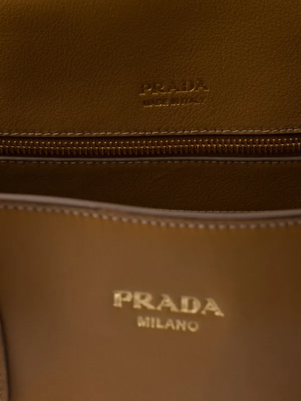 Prada レザー ハンドバッグ | ブラウン | FARFETCH JP