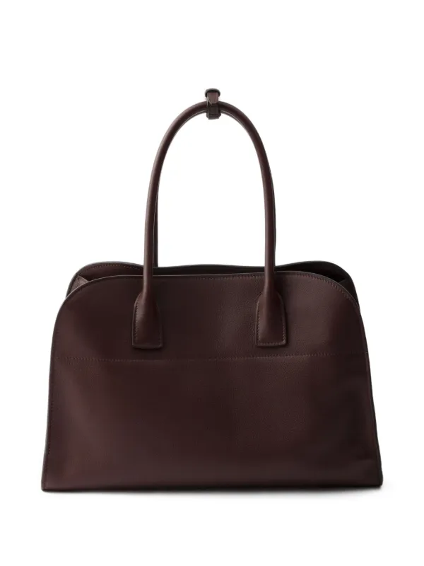 Prada Large Leather Tote Bag | Brown | FARFETCH RO