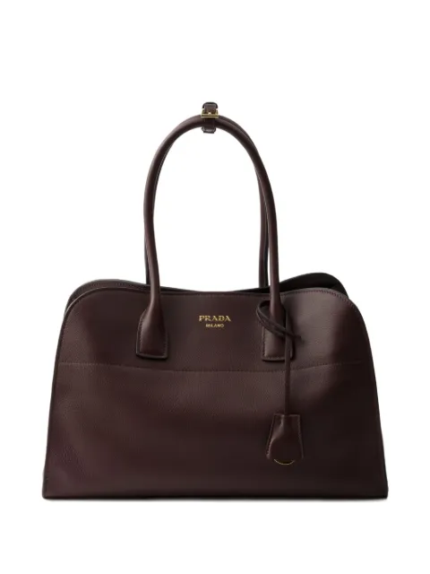 Prada large leather tote bag