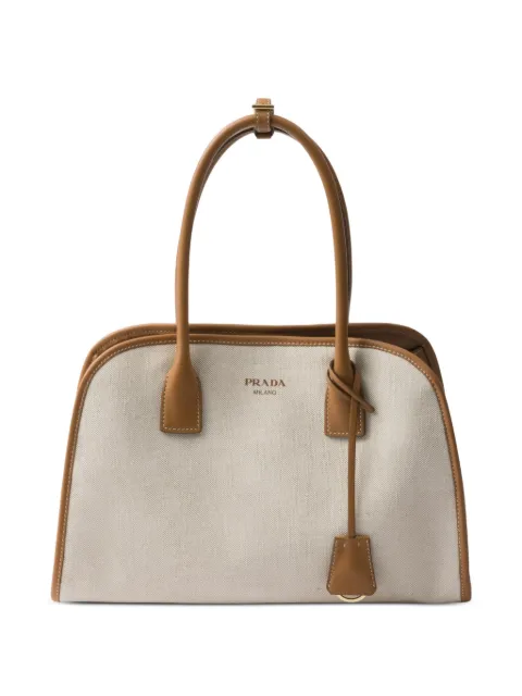 Prada medium linen-blend tote bag