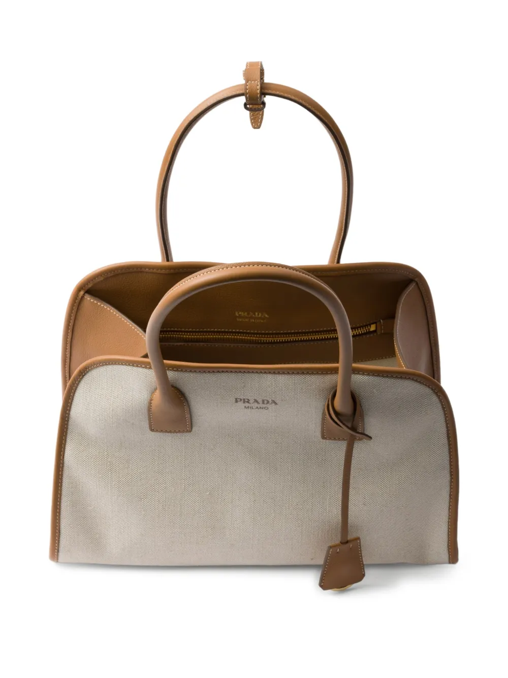 Prada Medium shopper van linnenblend Beige