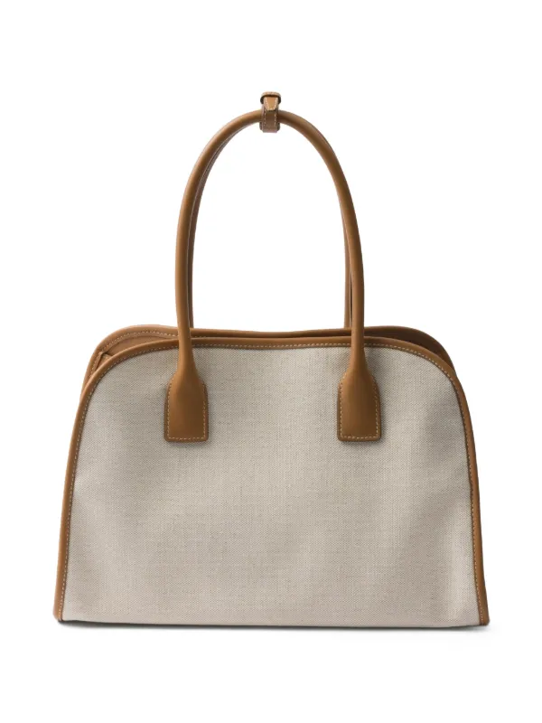 トートバッグ Prada Cotton And Linen Tote Bag Prada Linen Tote Bag | Neutrals | FARFETCH