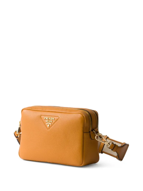 Prada レザー ショルダーバッグ | オレンジ | FARFETCH JP