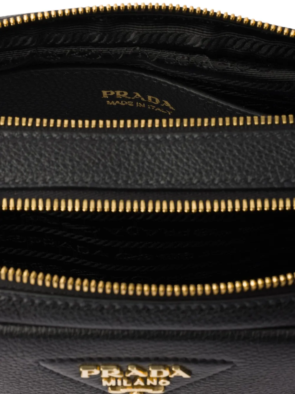 Prada Leren schoudertas Zwart