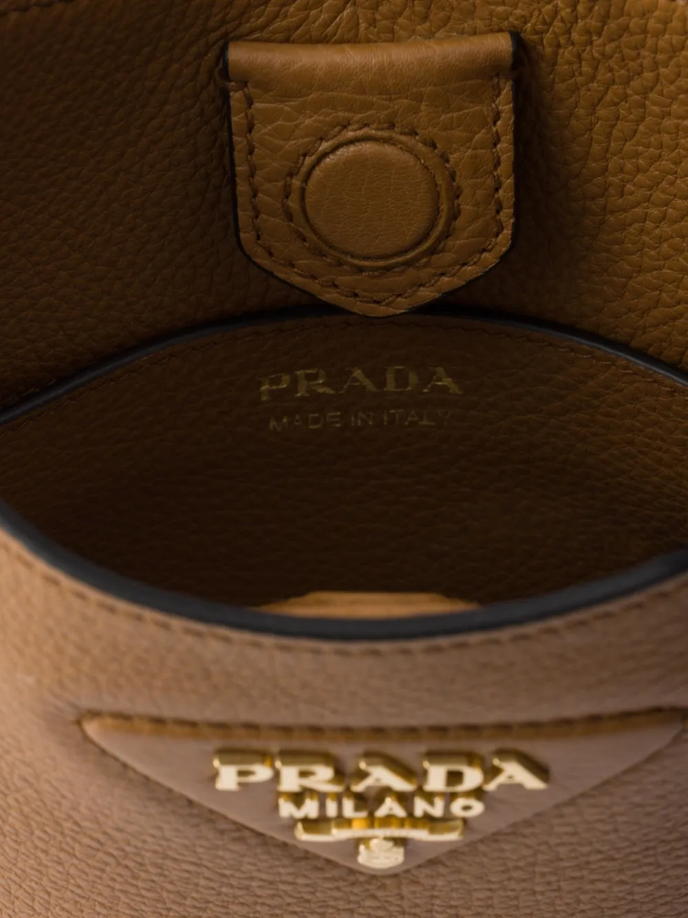 Prada Kleine leren schoudertas Bruin