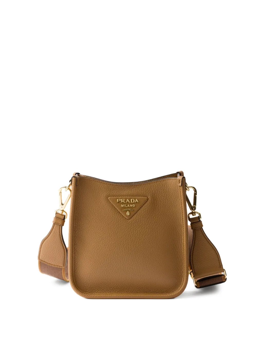 Prada Kleine leren schoudertas Bruin
