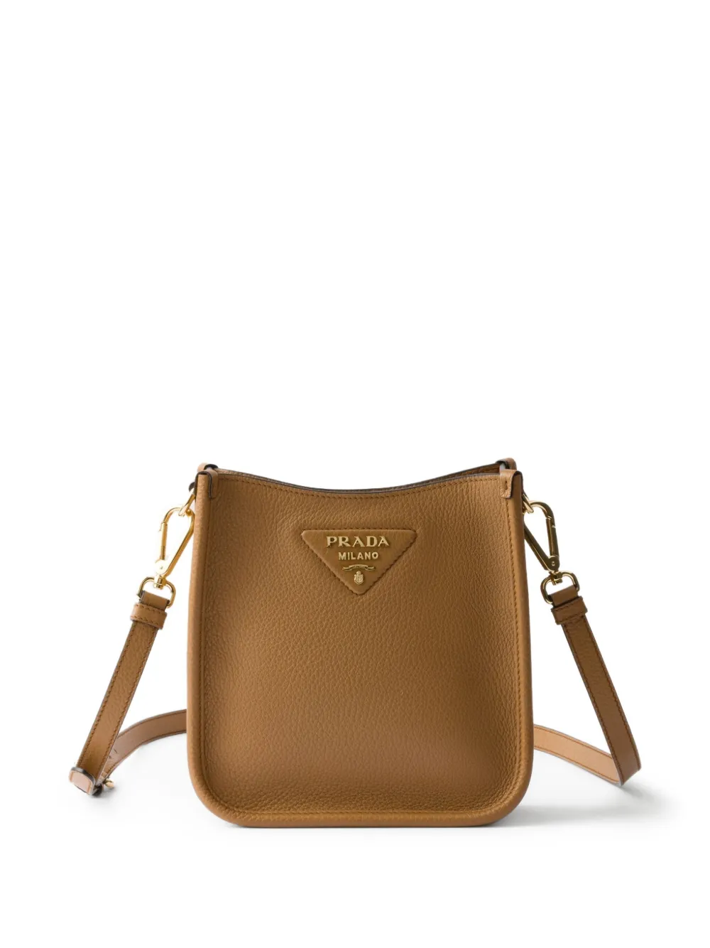 Prada Kleine leren schoudertas Bruin