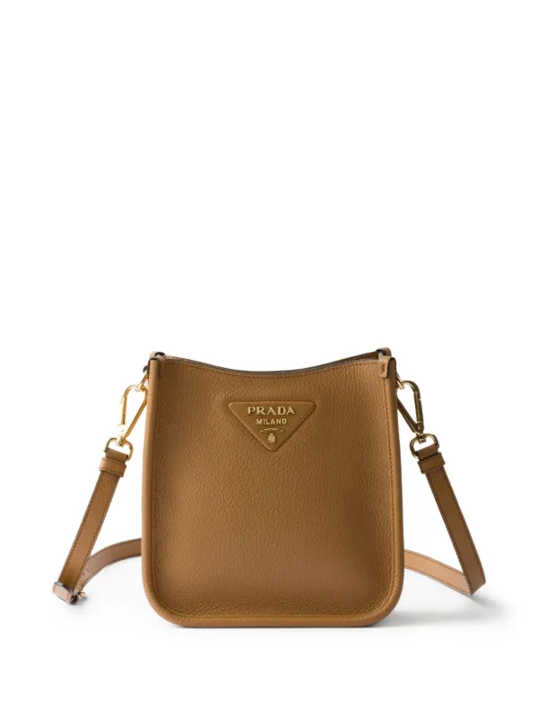 PRADA ブラウンレザー ショルダーバッグ Prada レザー ショルダーバッグ | ブラウン | FARFETCH JP