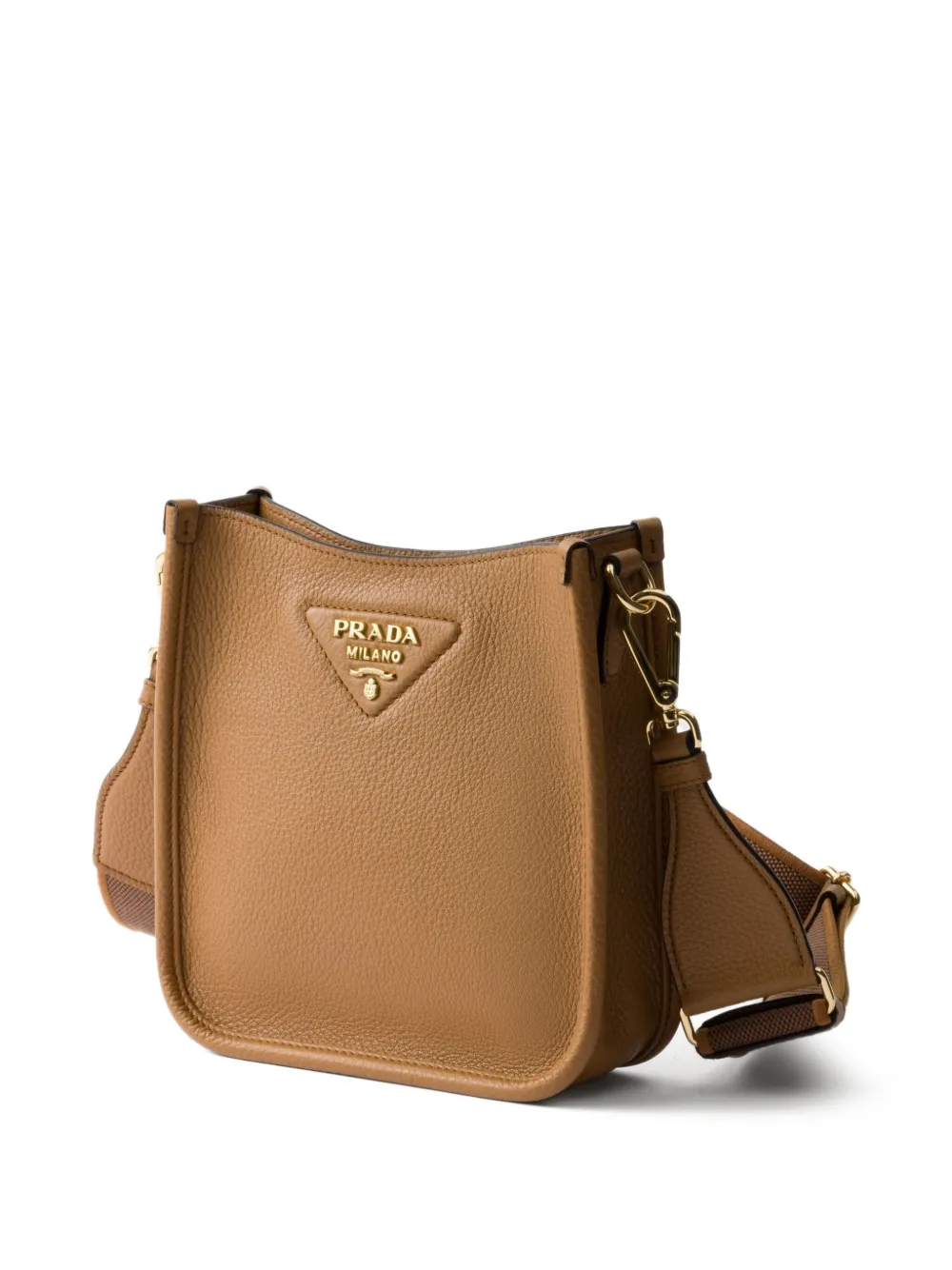 Prada Kleine leren schoudertas Bruin