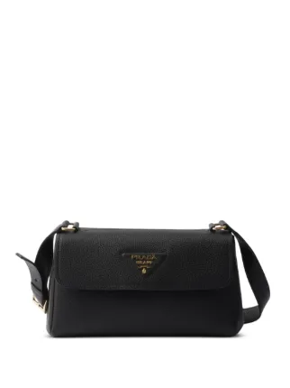 Prada レザー ショルダーバッグ | ブラック | FARFETCH JP