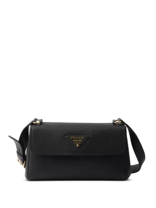 Prada Small Leather Shoulder Bag Black FARFETCH IN