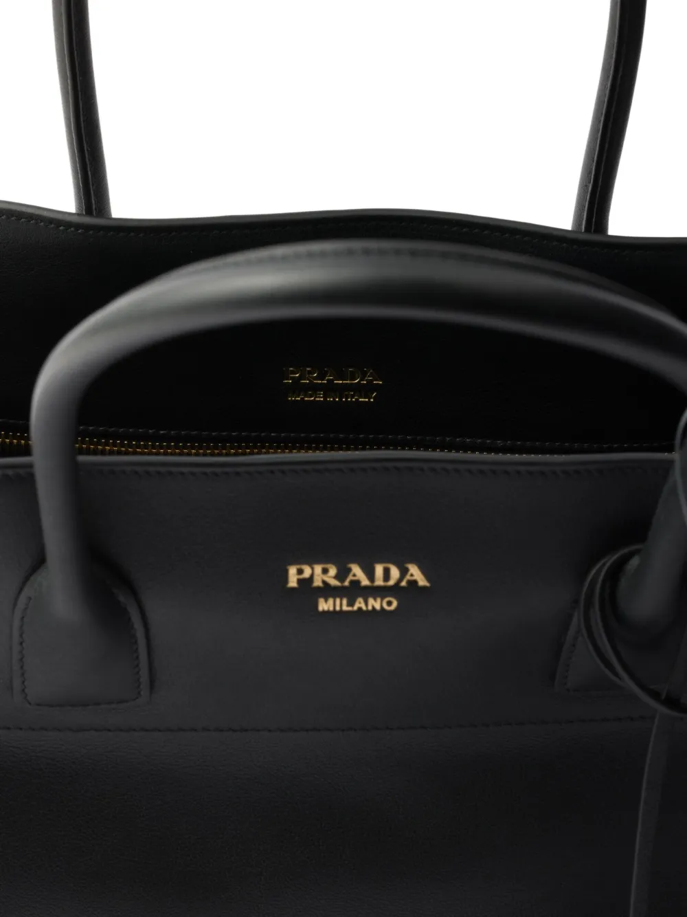 Prada Leren shopper Zwart