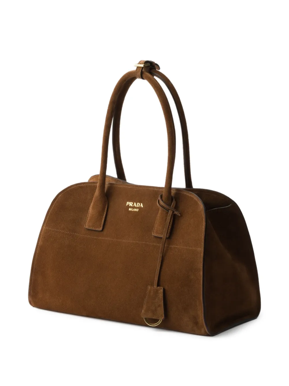 Prada Medium Structured Shopping Bag With Suede Finish