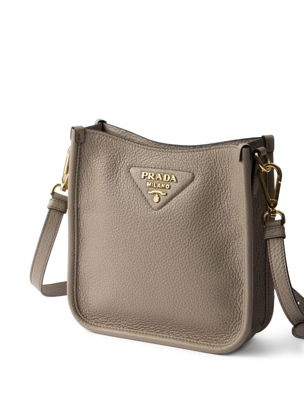 Prada Kleine leren schoudertas F03QH CLAY GRAY
